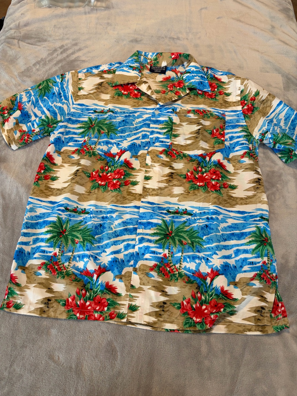 Tropical Floral Printed Duvet Cover - Blue, Green, Red